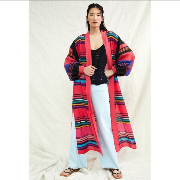 Anthropologie Conditions Apply Striped Kimono Cover Up - Picture 1 of 5